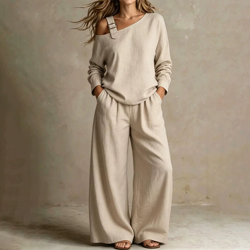 🔥Bestseller🔥 Off-shoulder Wide-leg Two-piece Set