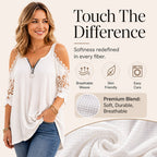 Women's lace top with off-the-shoulder closure and zipper