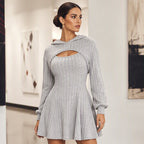 Two-piece ribbed knit outfit for women