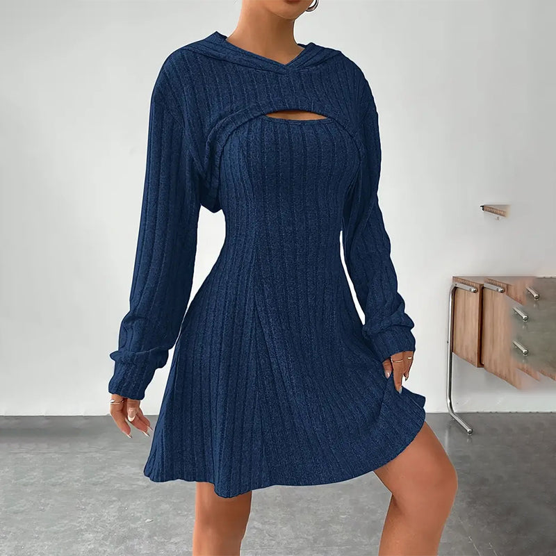 Two-piece ribbed knit outfit for women