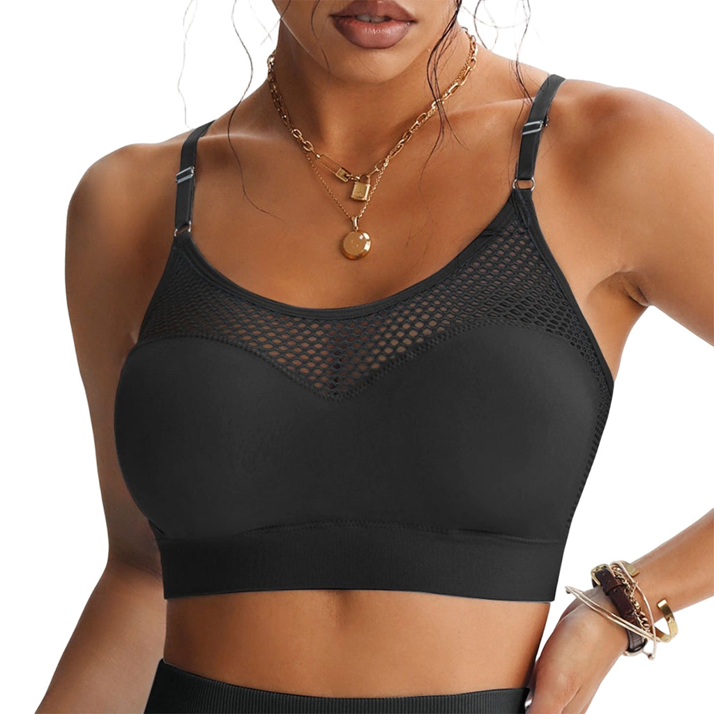🔥 2026 Fresh Drops | Buy 1 get 1 free Today! 💸💖Women's Hollow Mesh Push Up Sports Bra