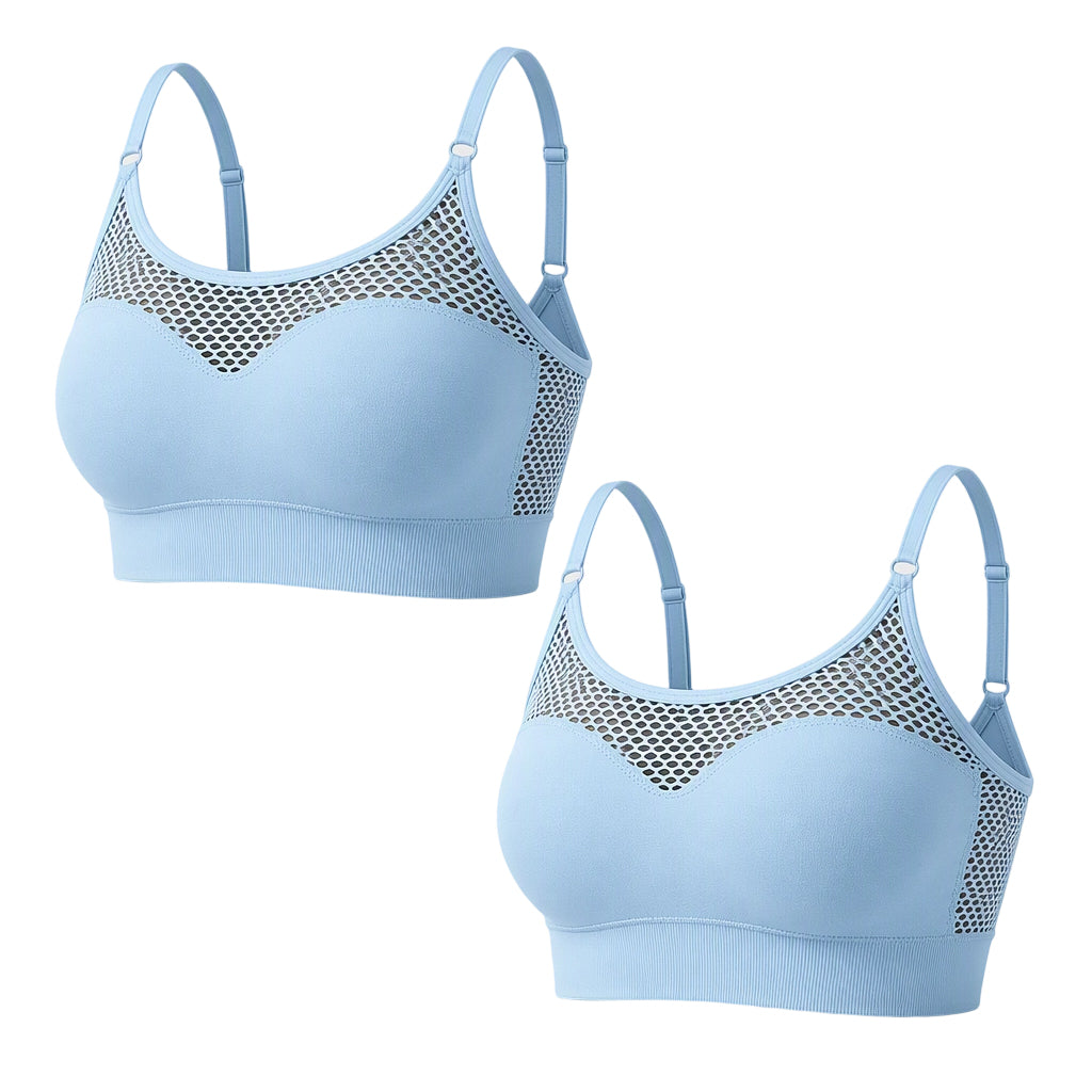 🔥 2026 Fresh Drops | Buy 1 get 1 free Today! 💸💖Women's Hollow Mesh Push Up Sports Bra