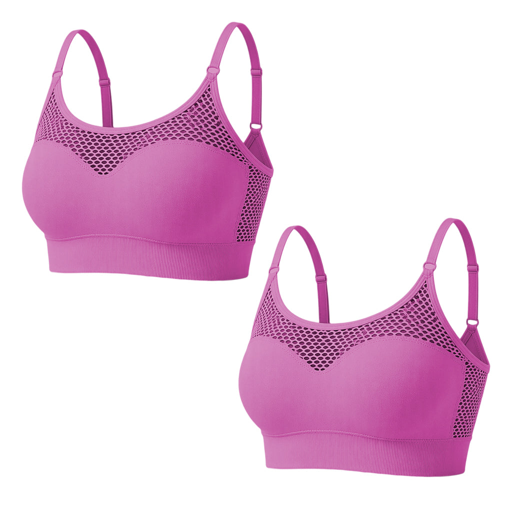 🔥 2026 Fresh Drops | Buy 1 get 1 free Today! 💸💖Women's Hollow Mesh Push Up Sports Bra