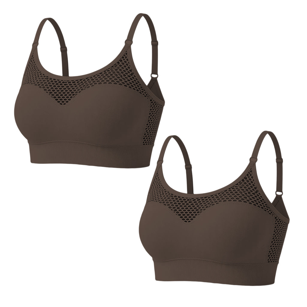 🔥 2026 Fresh Drops | Buy 1 get 1 free Today! 💸💖Women's Hollow Mesh Push Up Sports Bra