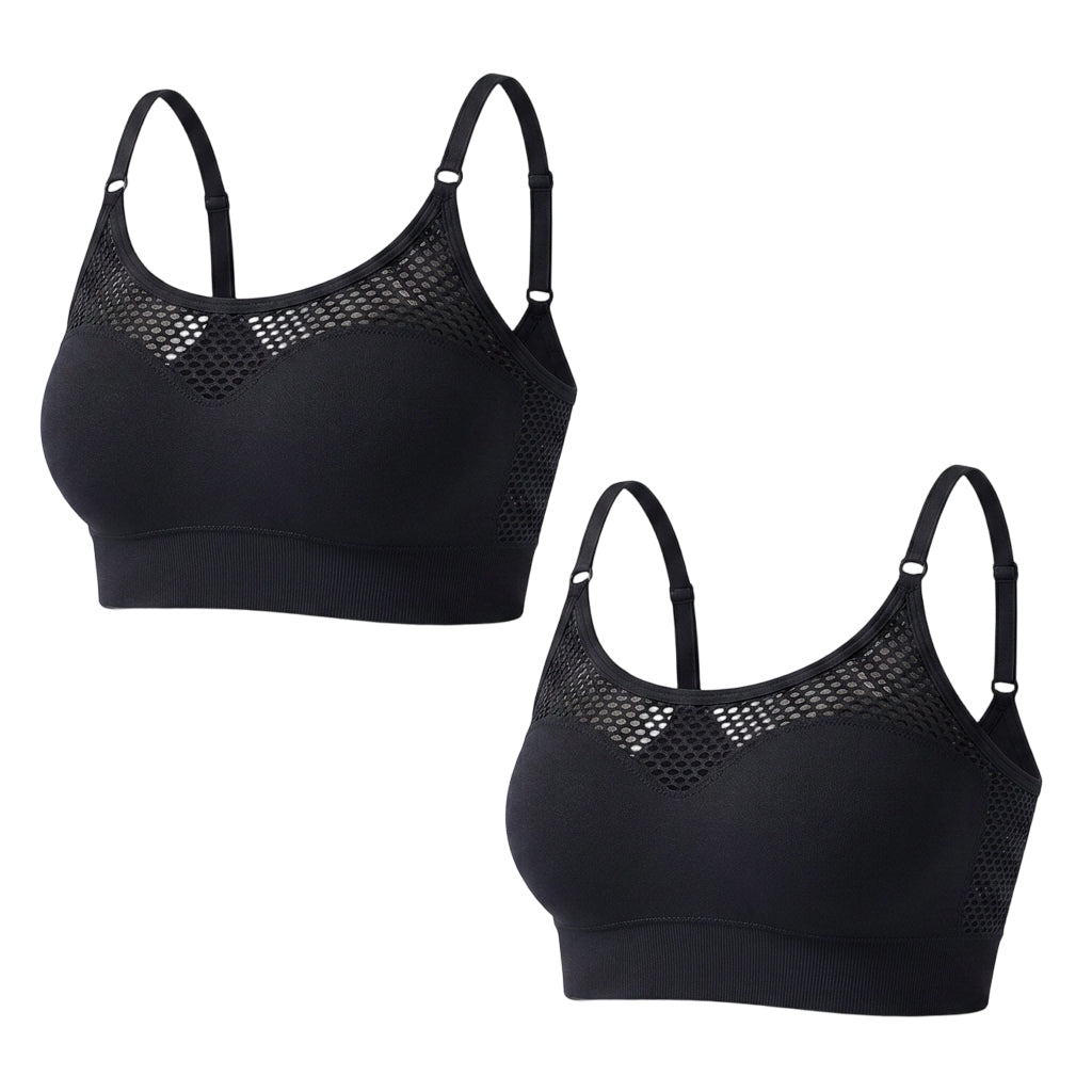 🔥 2026 Fresh Drops | Buy 1 get 1 free Today! 💸💖Women's Hollow Mesh Push Up Sports Bra