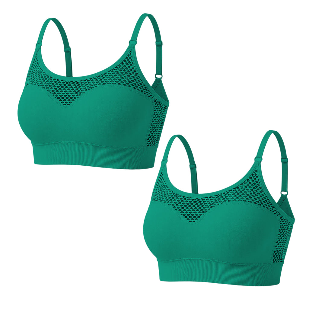 🔥 2026 Fresh Drops | Buy 1 get 1 free Today! 💸💖Women's Hollow Mesh Push Up Sports Bra