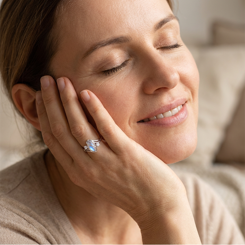 📢📢50% OFF !! ⏰Geometric Oval Ring with Zirconia Accents