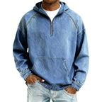 ✨Men's Casual Half-Zip Denim Jacket-Inspired Layer For Effortless Everyday Style👖