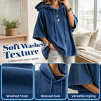 🍂 Women's Casual Loose Denim Hoodie – Relaxed Comfort & Effortless Autumn Style