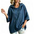 🍂 Women's Casual Loose Denim Hoodie – Relaxed Comfort & Effortless Autumn Style