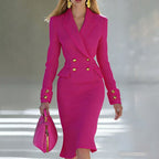 ⌛Limited-Time Offer-Women's Double-Breasted Blazer Dress