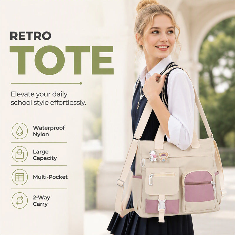 ✨ Everyday Convenience | Large-Capacity Multi-Pocket Canvas Tote Bag