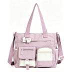 ✨ Everyday Convenience | Large-Capacity Multi-Pocket Canvas Tote Bag