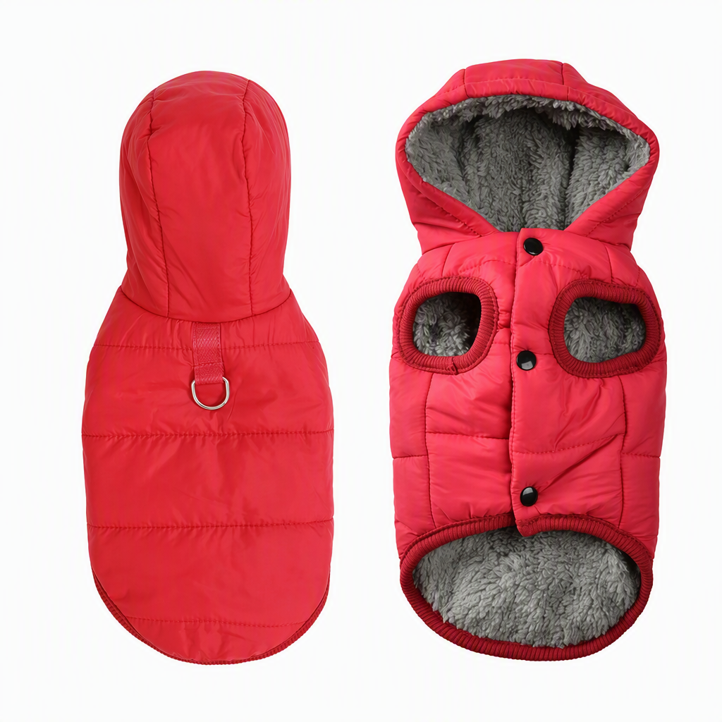 ⏳🔥LIMITED-TIME 50% OFF! ⏰🐕 Hooded Dog Coat – Fleece‑lined, windproof & built‑in harness 🧥✨