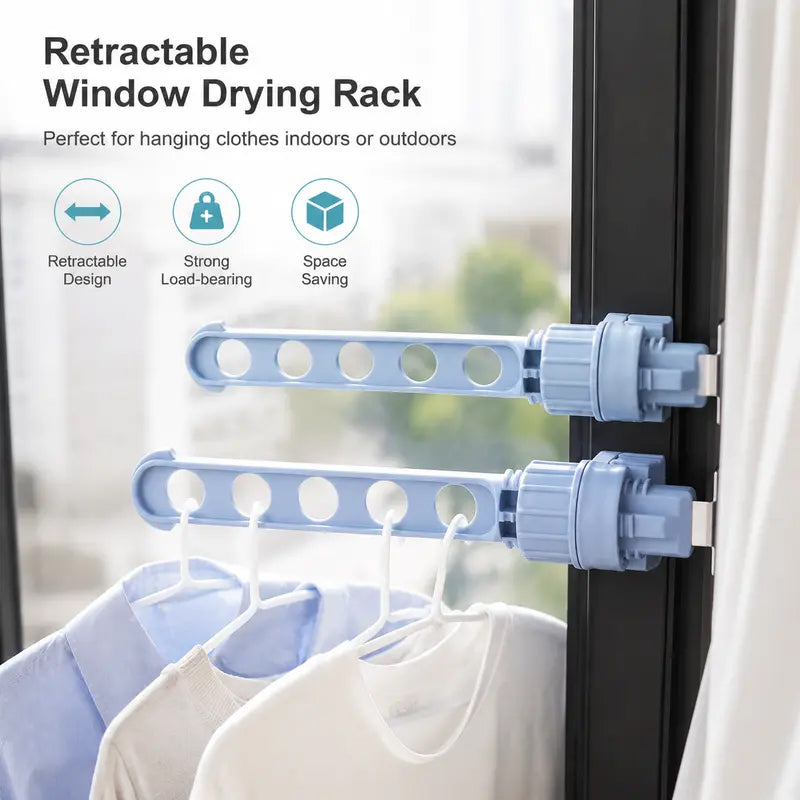 🪟Exclusive Web Deal -Buy 1 get 1 free🔧Space-Saving Window Drying Rack – No-Drill Twist Clamp Clothes Airer