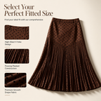 Women's High Waist Polka Dot Pleated Skirt